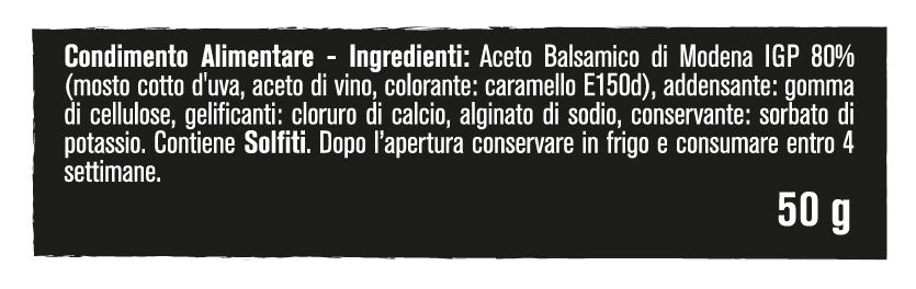 Black Pearls of Modena ingredients