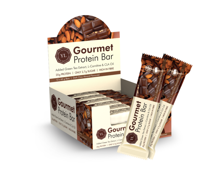 Gourmet Protein Bar Dark Chocolate Almond box