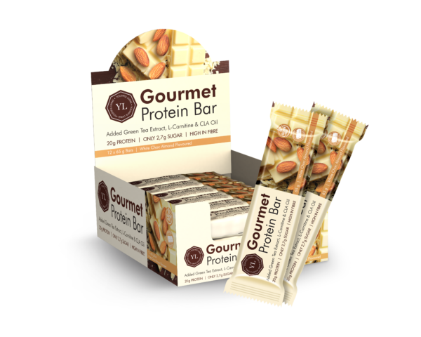 Gourmet Protein Bar White Chocolate Almond box