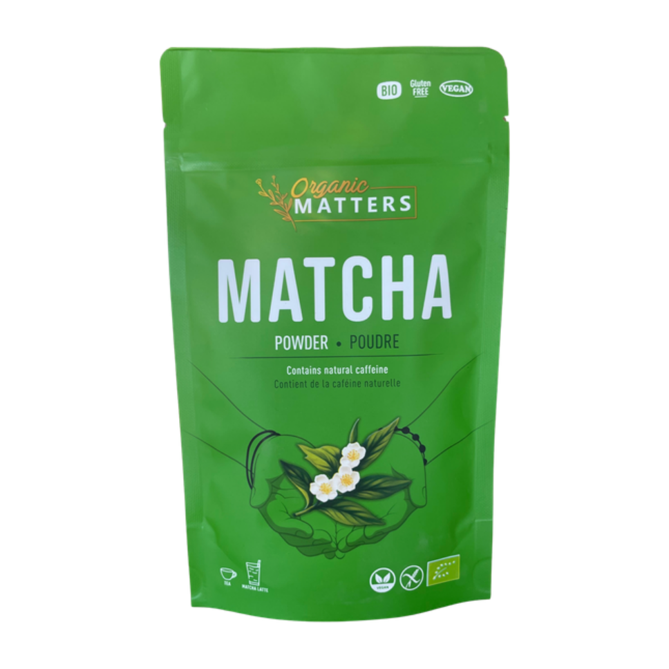 Organic Matters matcha powder pouch