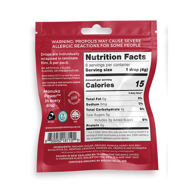 Manuka Honey Drops MGO650+ with Propolis