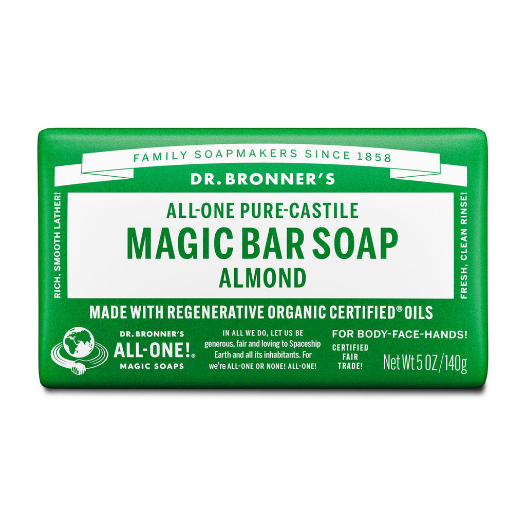 Dr. Bronner's Pure-Castile Bar Soap – Almond, 140 g