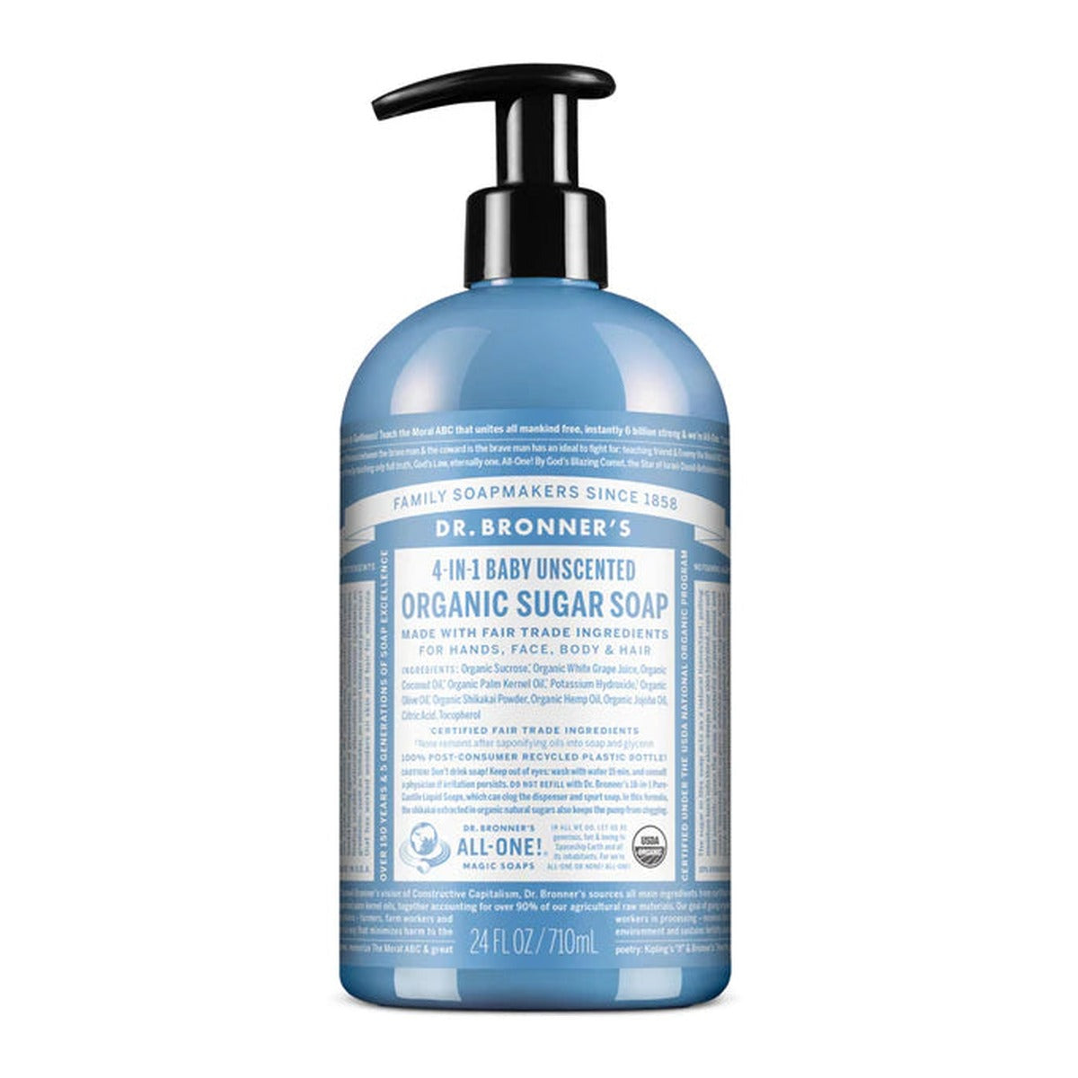 Dr. Bronner's Pure-Castile Pump Soap – Baby Mild – 24 oz