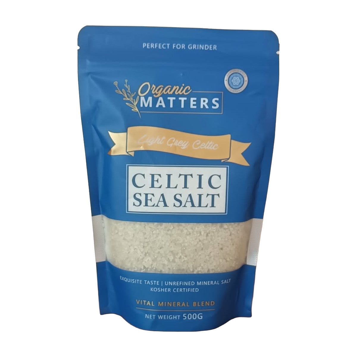 Coarse Celtic Salt – Organic Matters Celtic sea salt 500 g pouch
