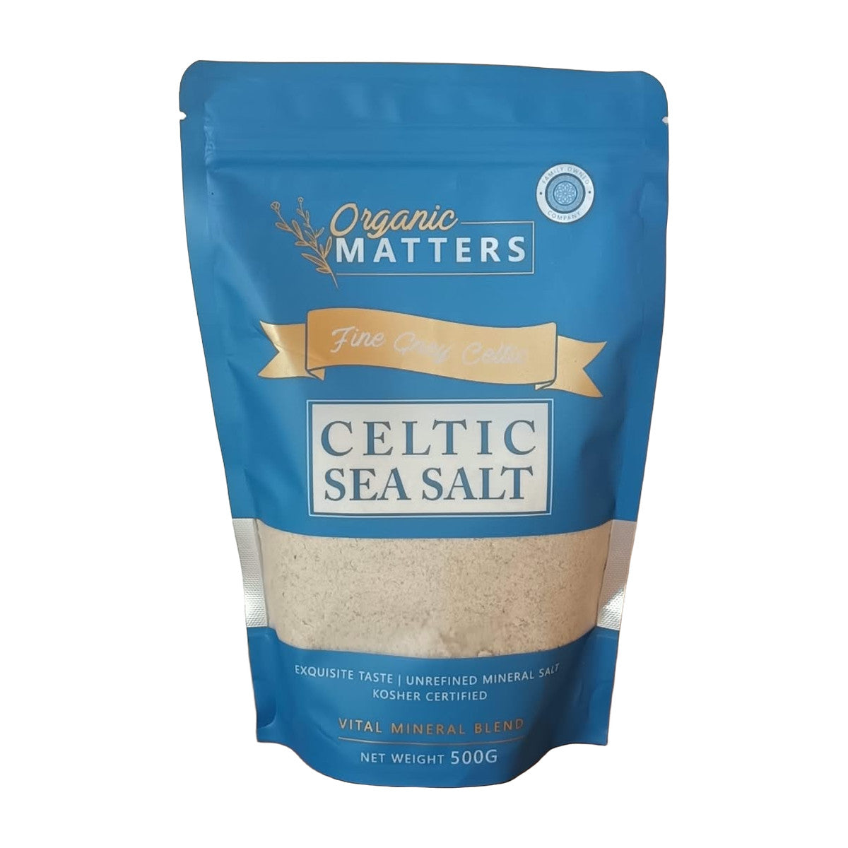 Fine Celtic Salt – Organic Matters Celtic sea salt 500 g pouch