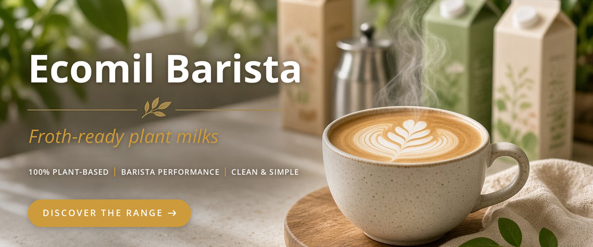 Ecomil Barista – froth-ready plant milks. Discover the range