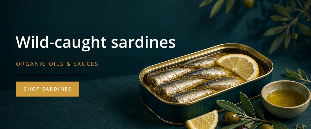 Wild-caught sardines – organic oils & sauces. Shop sardines