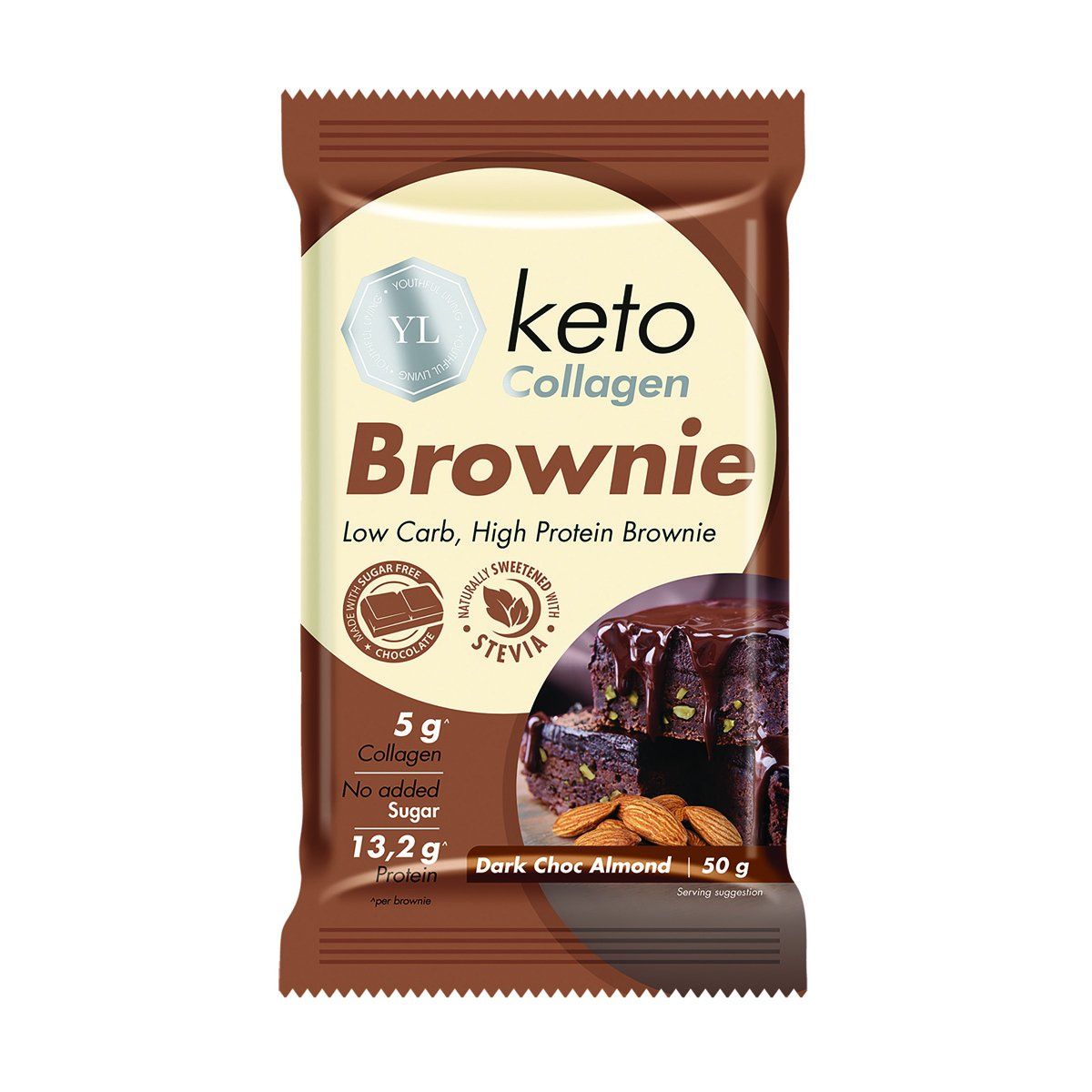 Keto Collagen Brownie Dark Choc Almond 50g