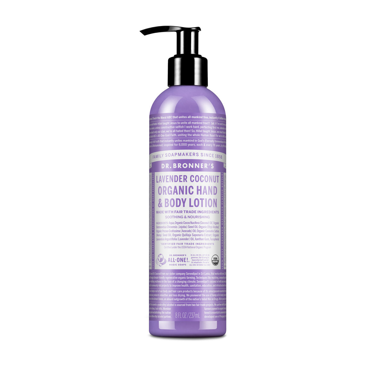 Dr. Bronner's Organic Body Lotion – Lavender Coconut, 237 ml