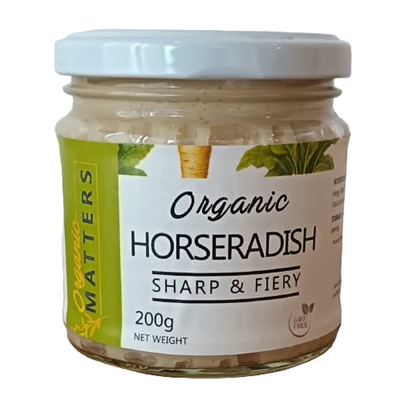 Organic Horseradish – Sharp & Fiery, Organic Matters 200 g jar
