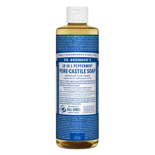 Dr. Bronner's Pure-Castile Liquid Soap – Peppermint – 16 oz