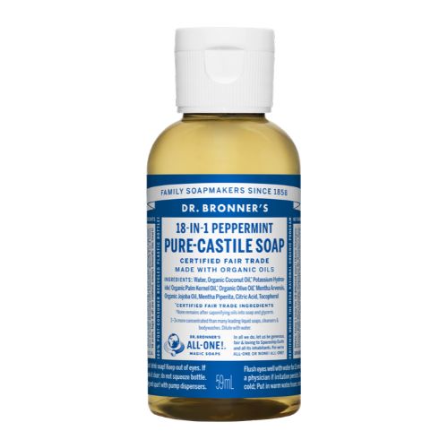Dr. Bronner's Pure-Castile Liquid Soap – Peppermint – 2 oz