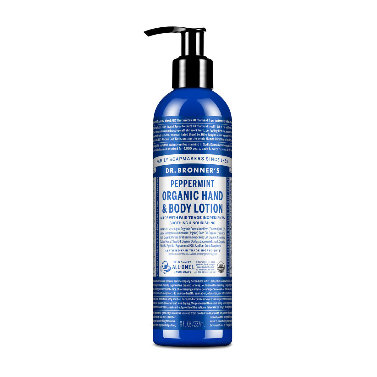 Dr. Bronner's Organic Body Lotion – Peppermint, 237 ml