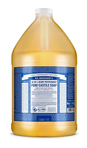 Dr. Bronner's Pure-Castile Liquid Soap – Peppermint – Gallon