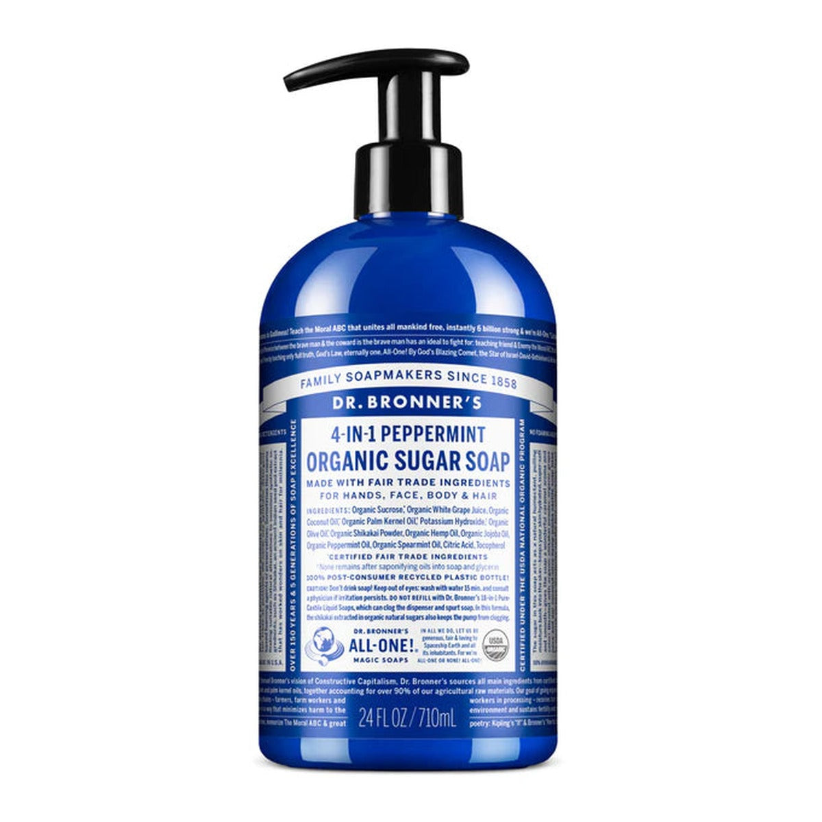 Dr. Bronner's Pure-Castile Pump Soap – Peppermint – 24 oz