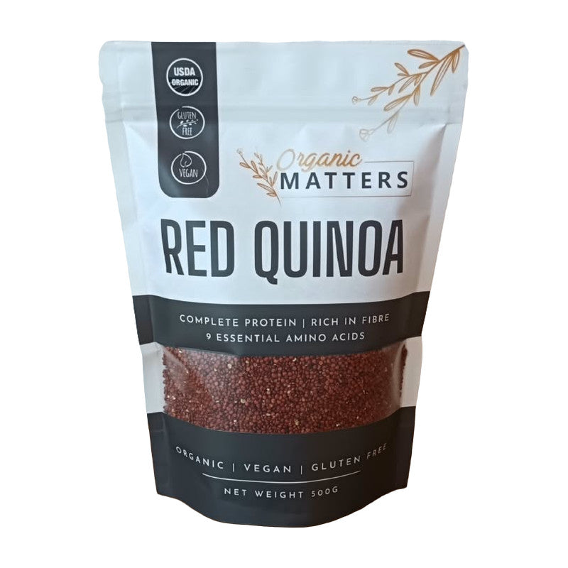 Red Quinoa – Organic Matters organic red quinoa 500 g pouch
