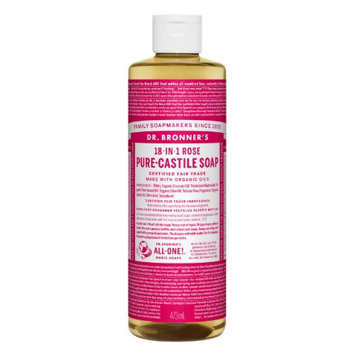 Dr. Bronner's Pure-Castile Liquid Soap – Rose – 16 oz
