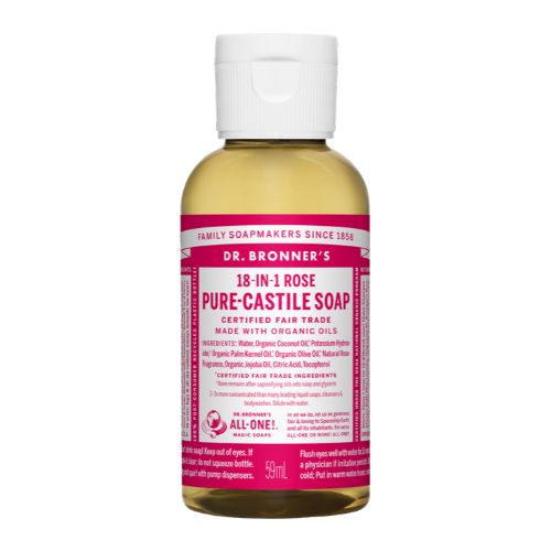 Dr. Bronner's Pure-Castile Liquid Soap – Rose – 2 oz
