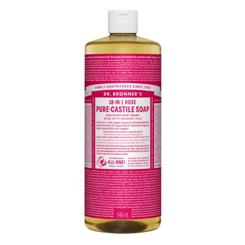 Dr. Bronner's Pure-Castile Liquid Soap – Rose – 32 oz