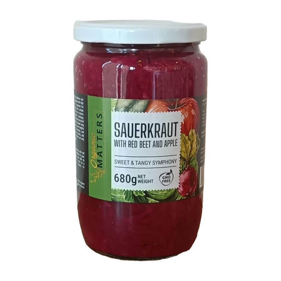 Sauerkraut With Red Beet & Apple – Organic Matters 680 g jar