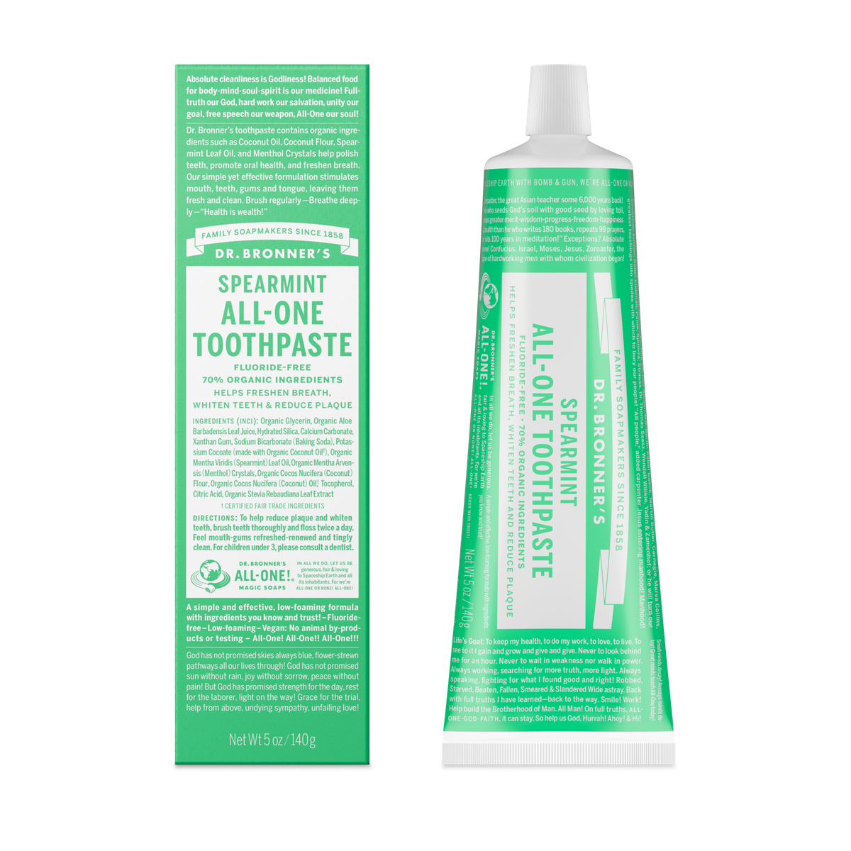 Spearmint Toothpaste box and tube