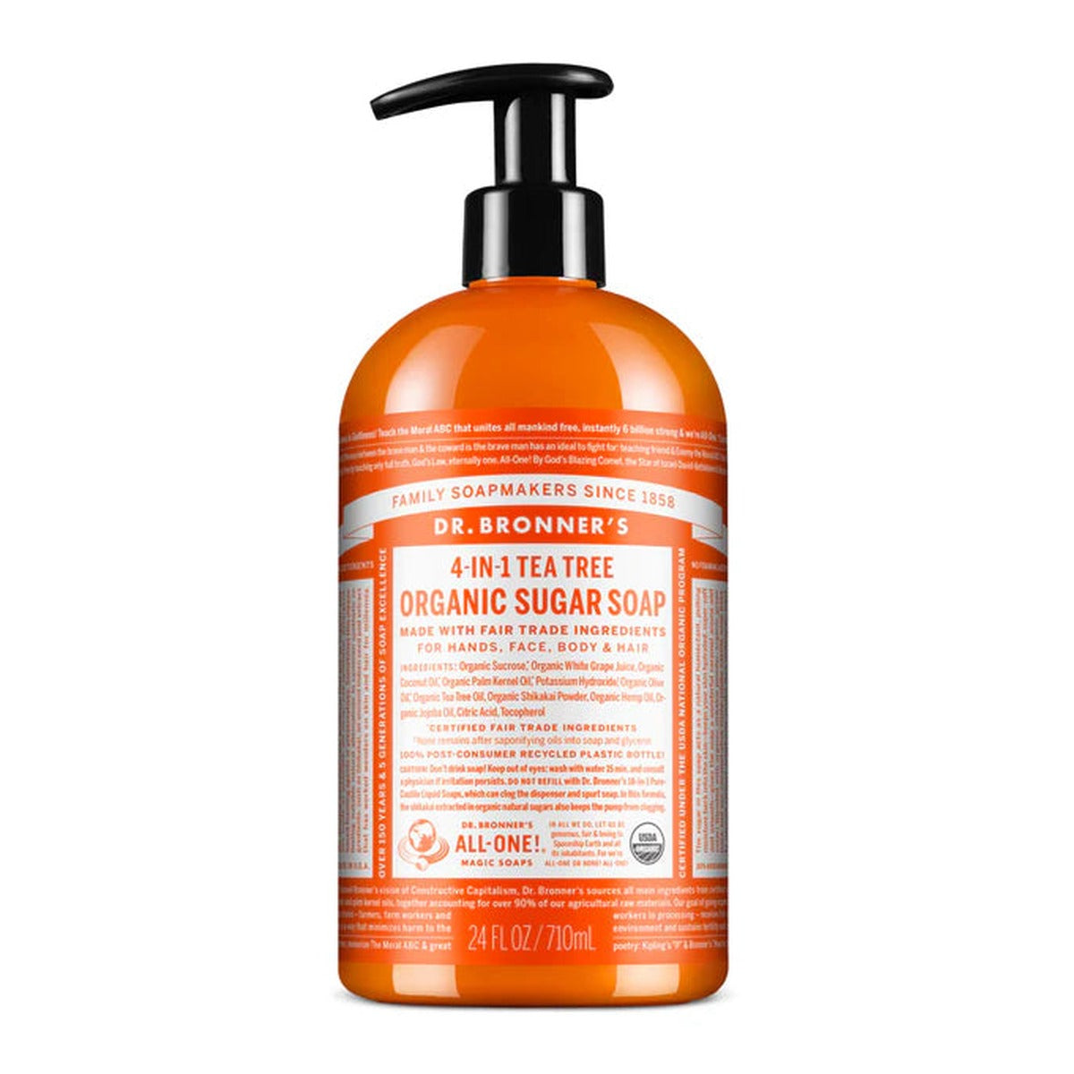 Dr. Bronner's Pure-Castile Pump Soap – Tea Tree – 24 oz